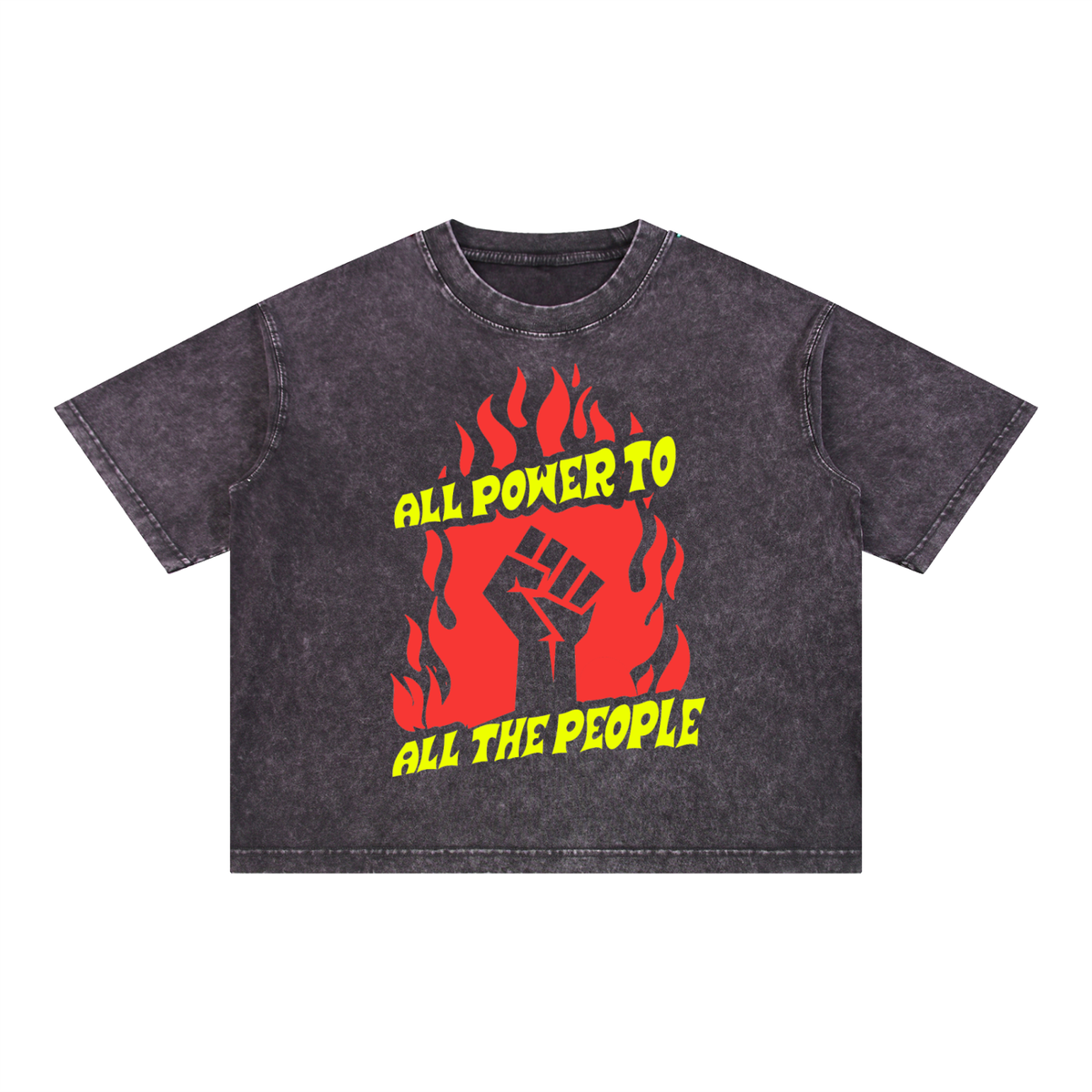 All Power to All the People Mineral Wash Boxy Cotton T-Shirt