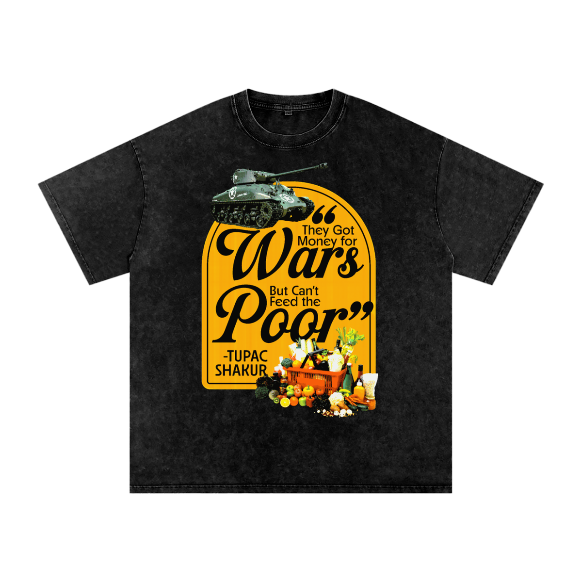 Money For Wars  Snow Washed Oversized Cotton T-Shirt