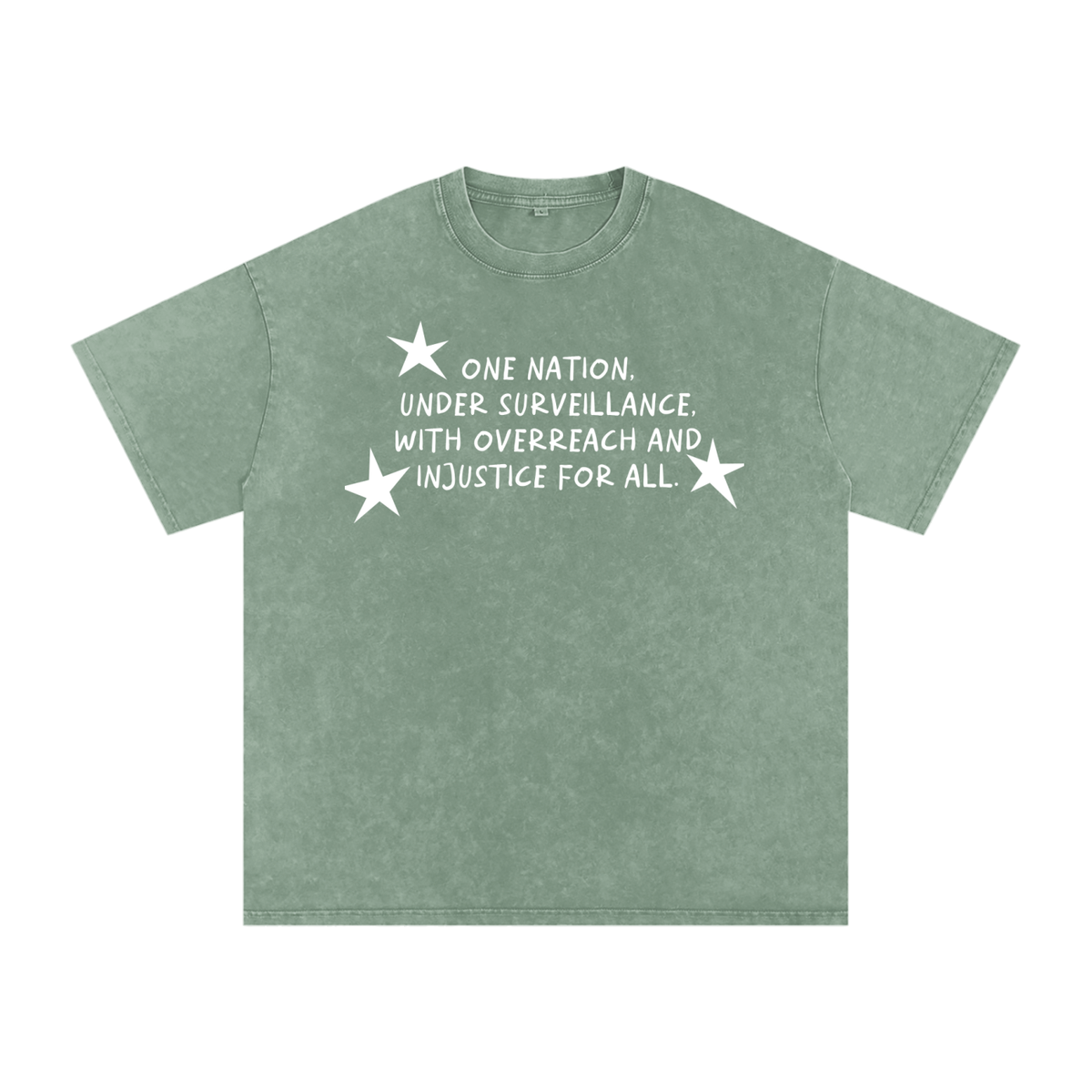 One Nation, Under Surveillance Mineral Wash Boxy Cotton T-Shirt