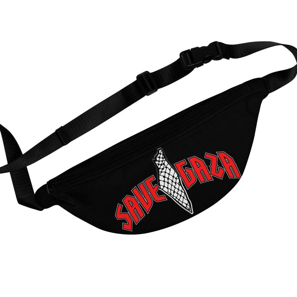 Save Gaza Fanny Pack — Activist Waist Bag with Keffiyeh Graphic