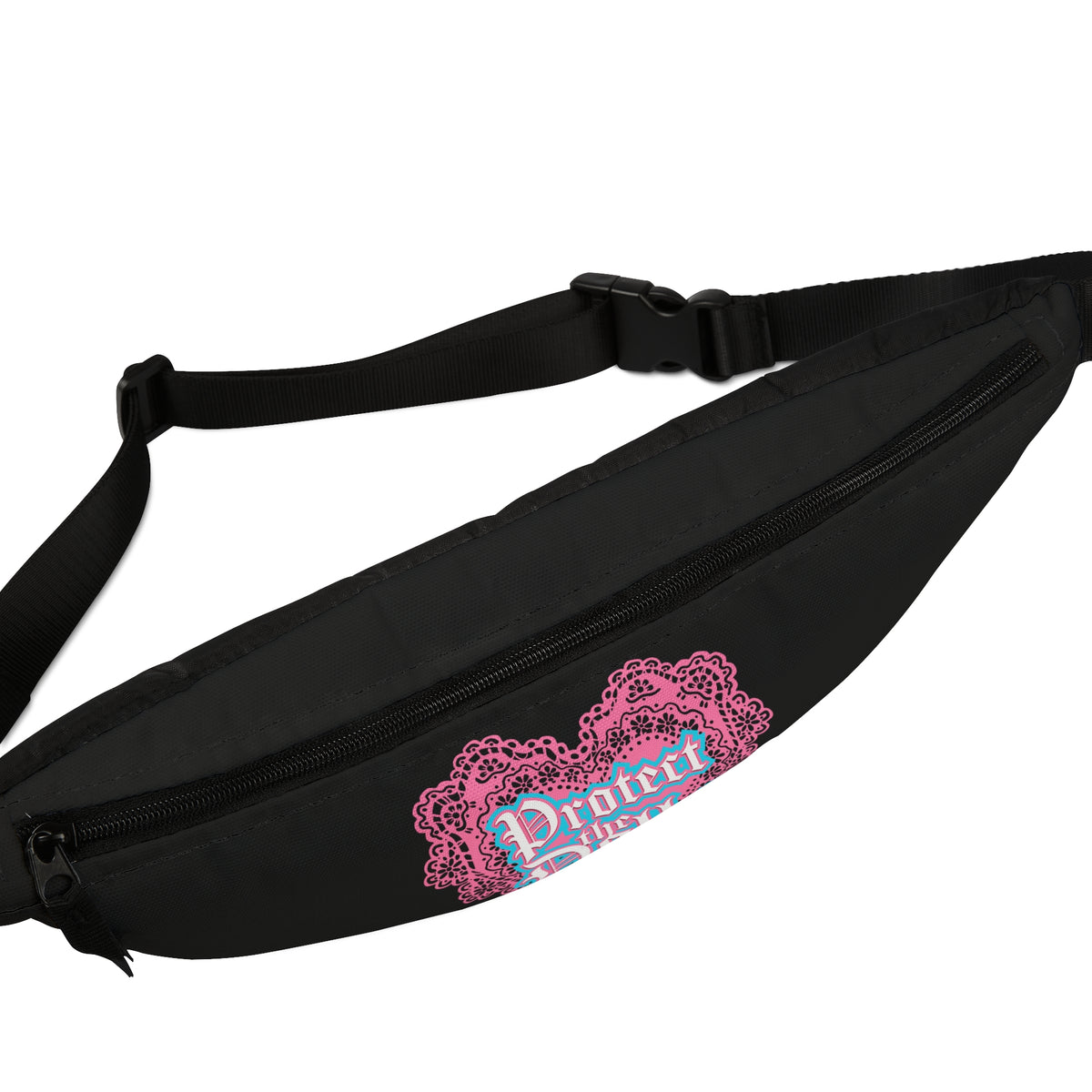 Protect the Dolls Lace Heart Fanny Pack — Trendy Pink Belt Bag