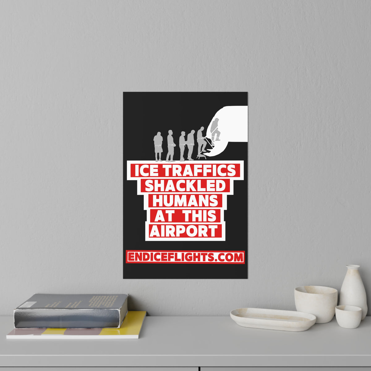 Ice Traffics Shackled Humans at This Airport Luggage Decal