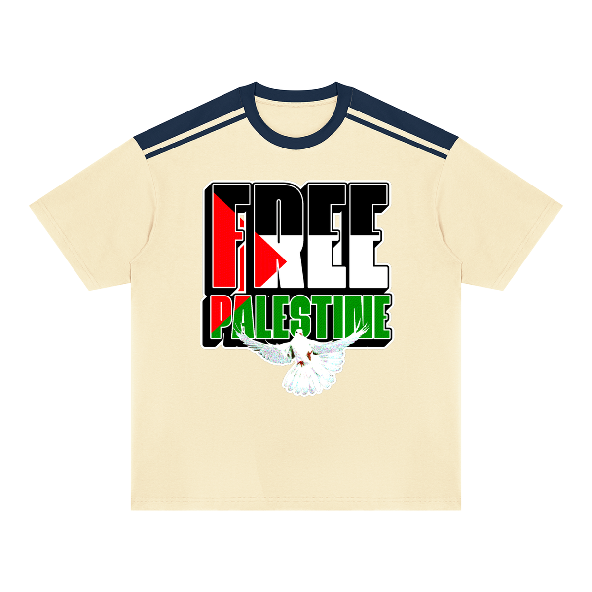Free Palestine  Unisex Color Block Loose T-Shirt