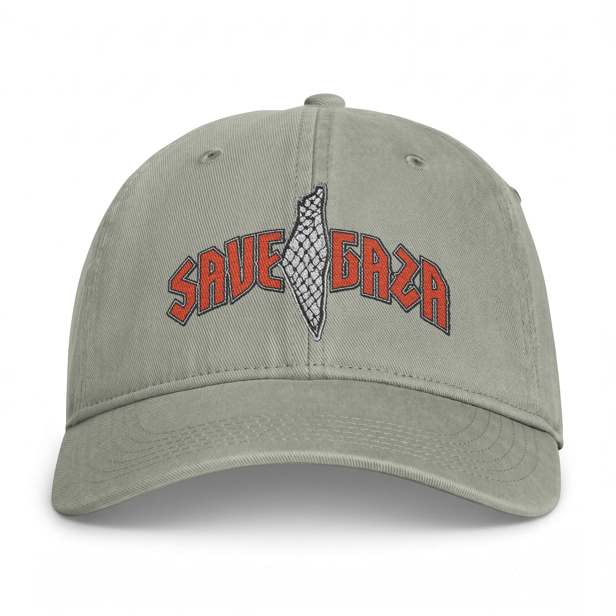 Save Gaza Embroidered Cap — Washed Coastal Baseball Hat