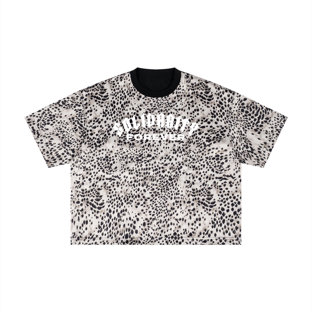 Solidarity Forever Unisex Leopard Print Boxy T-Shirt