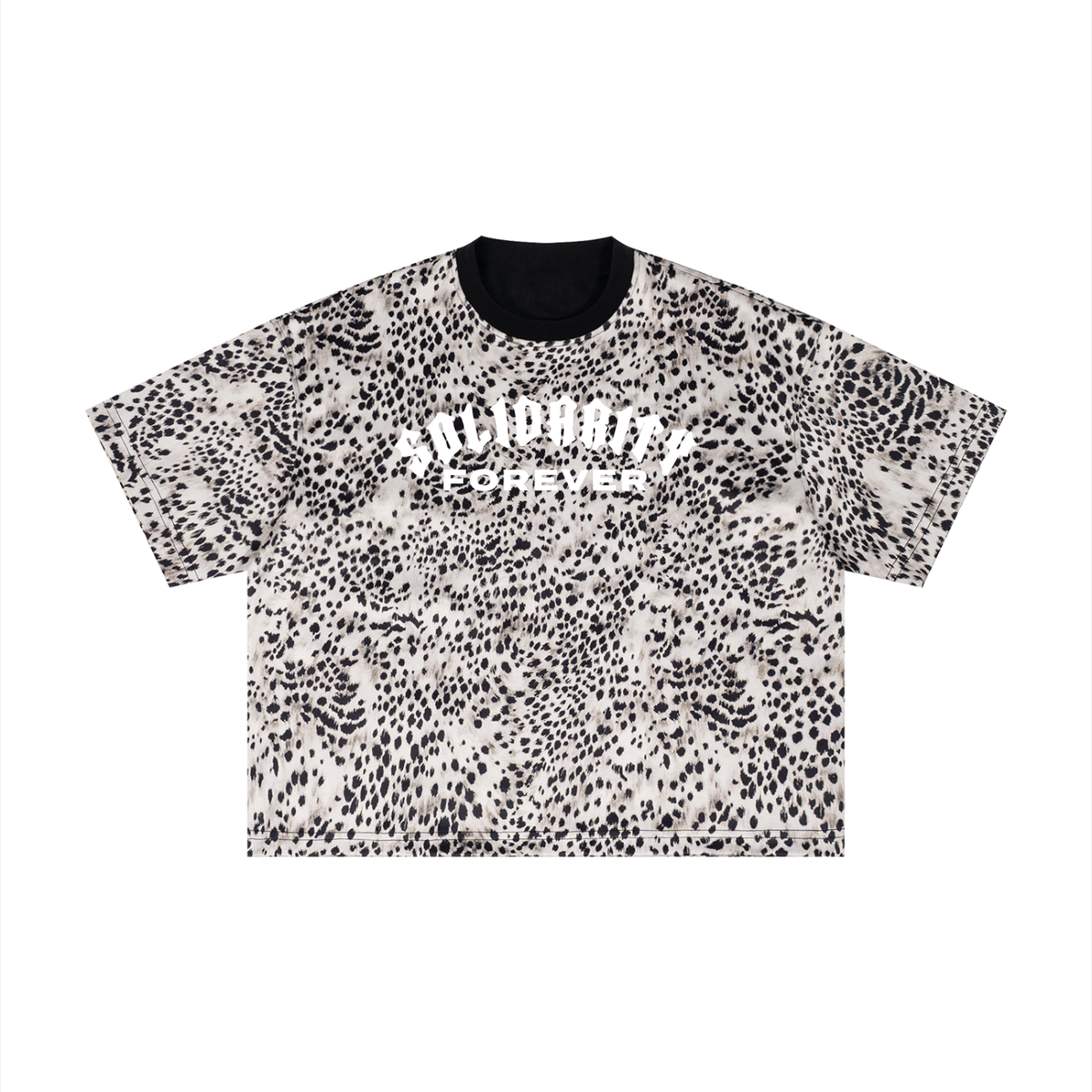 Solidarity Forever Unisex Leopard Print Boxy T-Shirt