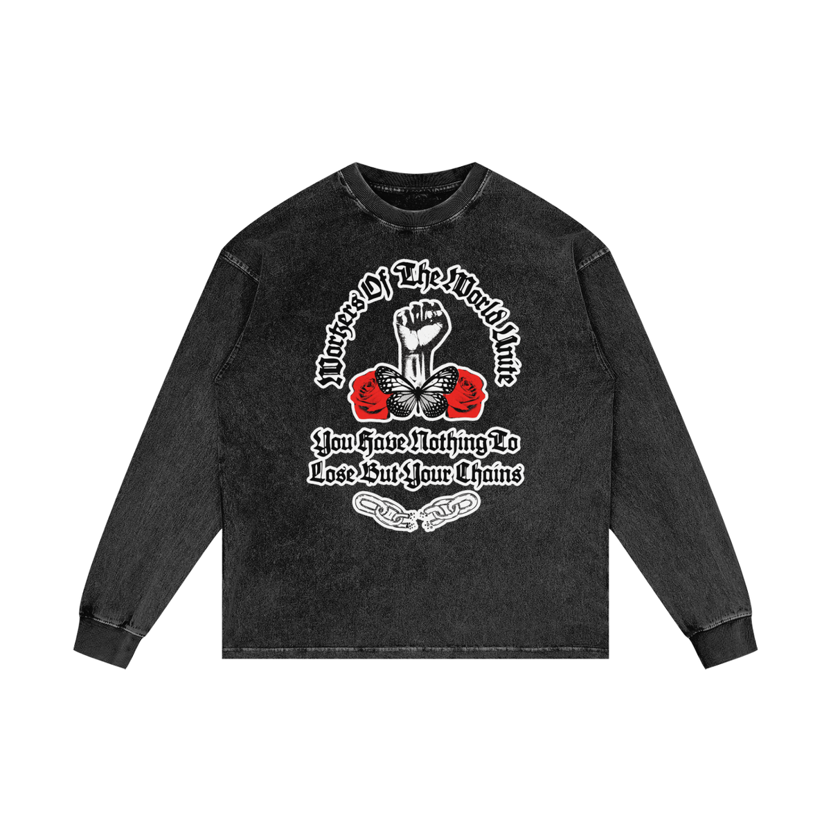 Workers of the World Unite Unisex Heavyweight Long Sleeve T-Shirt