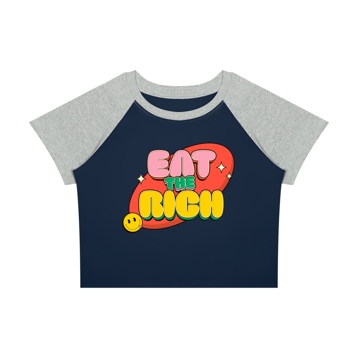 EAT THE RICH CUTESY Women’s Raglan Color Block Baby T-Shirt