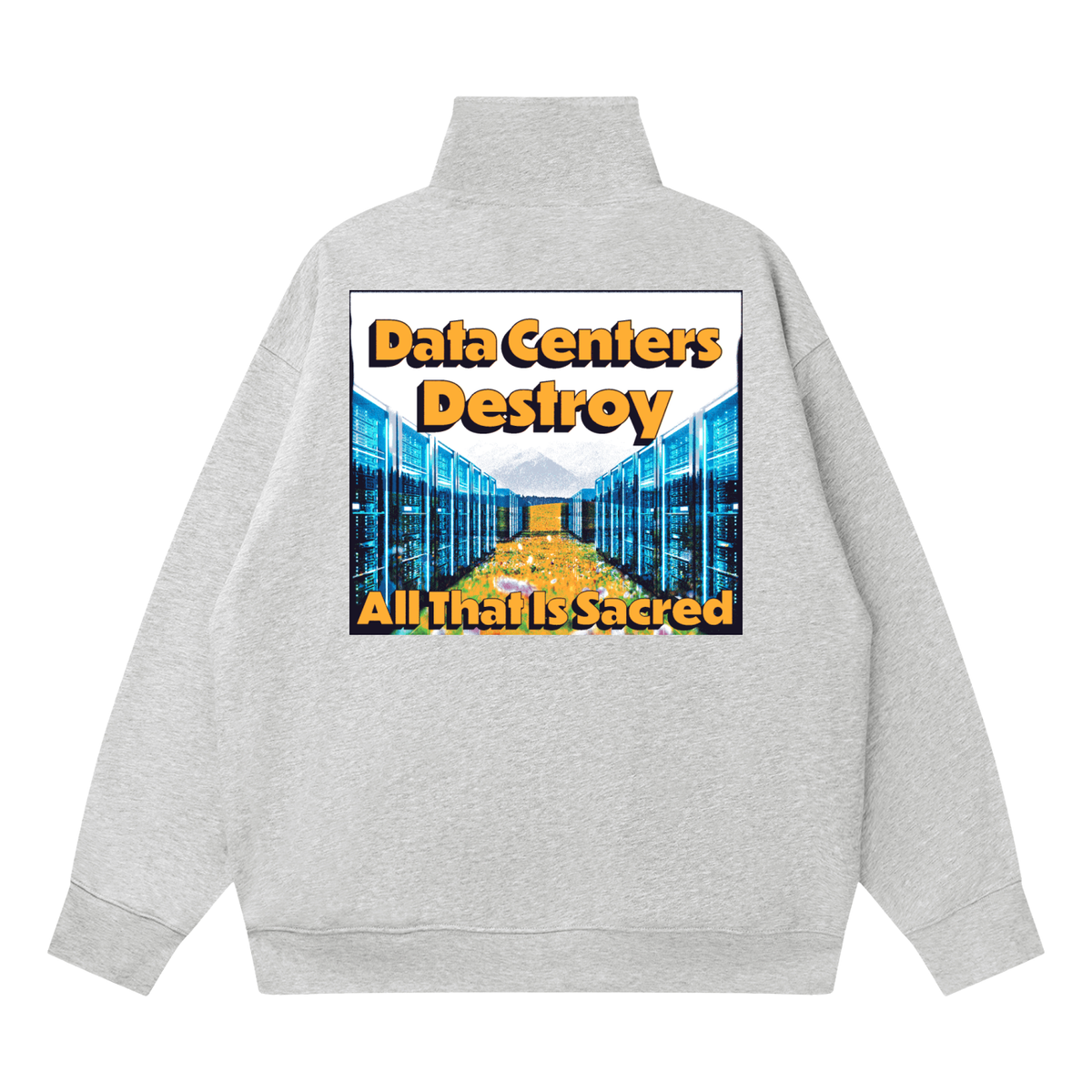 Data Center Destroy Snow Washed Oversized Cotton T-Shirt