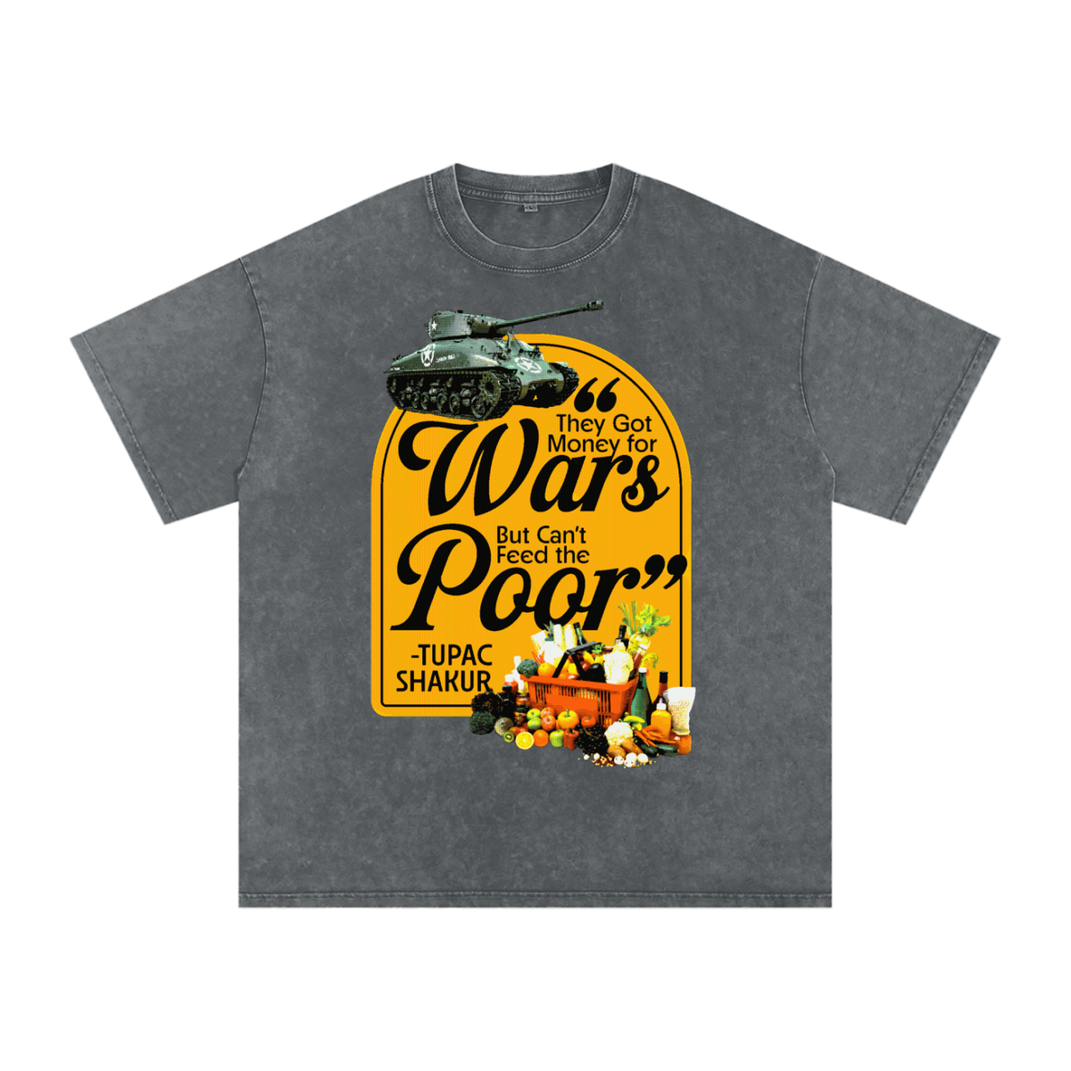 Money For Wars  Snow Washed Oversized Cotton T-Shirt