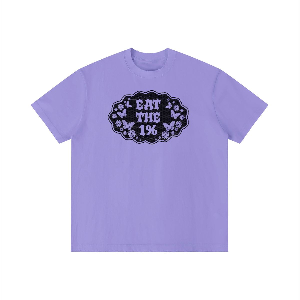 Eat the 1 Percent Black Print Unisex Oversized Cotton T-Shirt