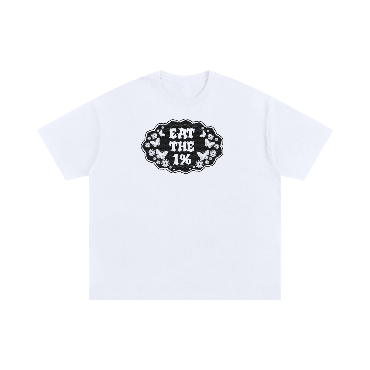 Eat the 1 Percent Black Print Unisex Oversized Cotton T-Shirt