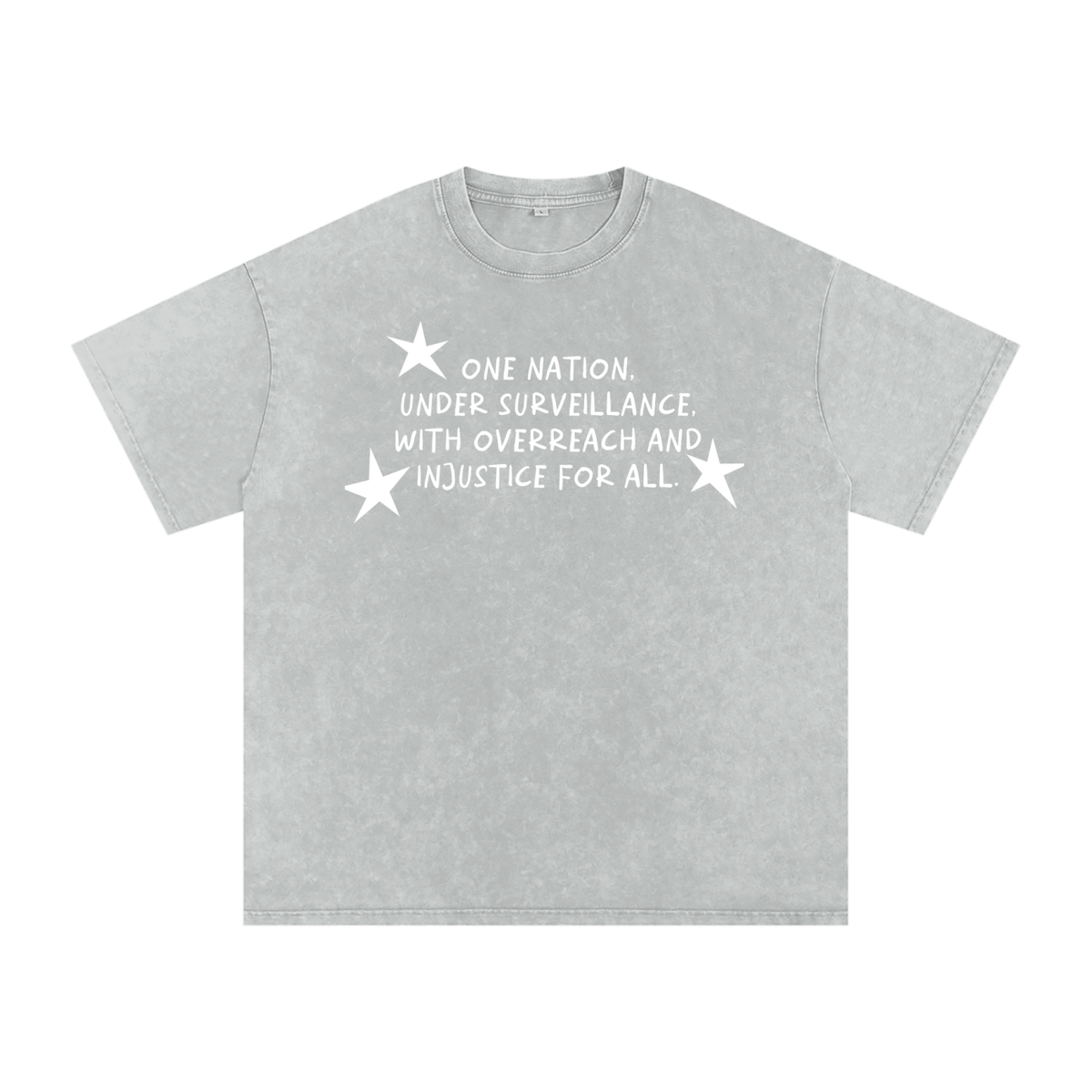 One Nation, Under Surveillance Mineral Wash Boxy Cotton T-Shirt