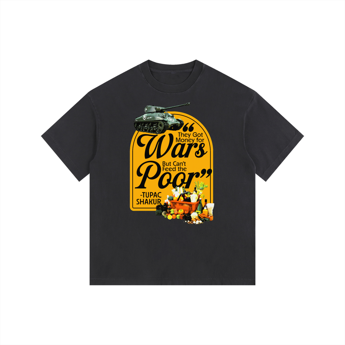 Money For Wars  Vintage Washed Oversized Cotton T-Shirt