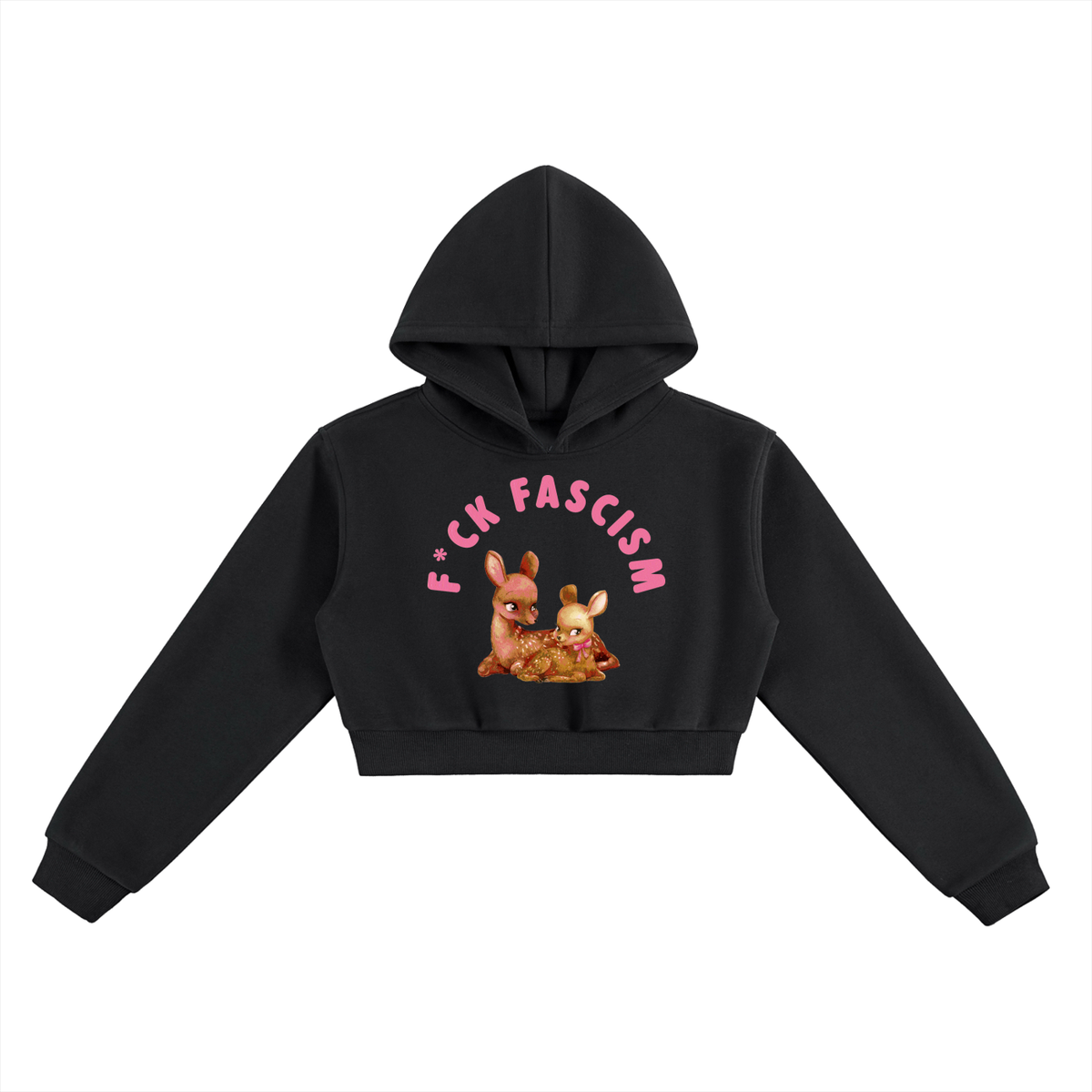 F*ck Fascism Essential Cropped Hoodie