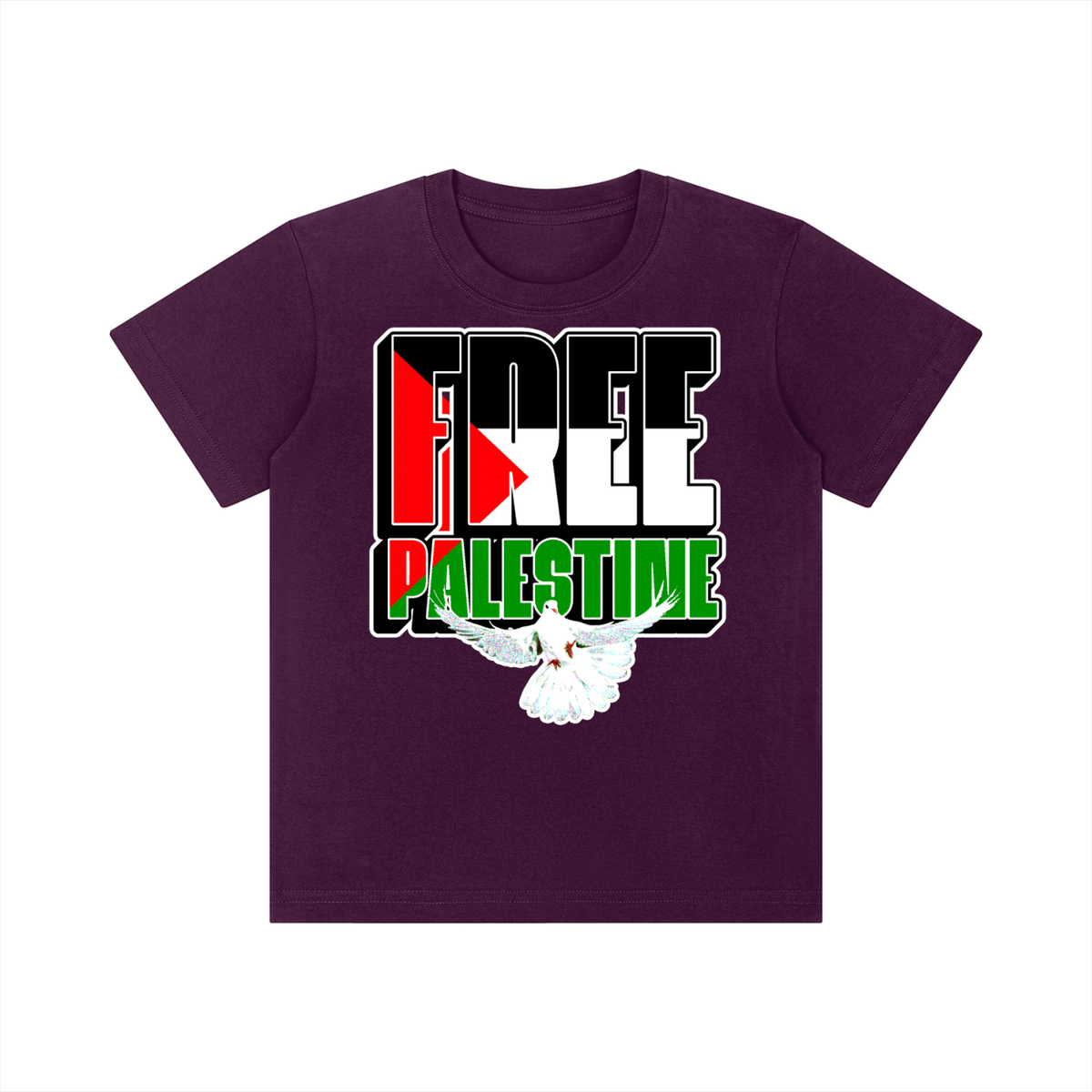 Free Palestine Kid's Crewneck Short Sleeve T-Shirt