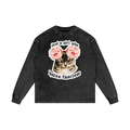 Kitties Hate Fascism Snow Washed Oversized Cotton T-Shirt