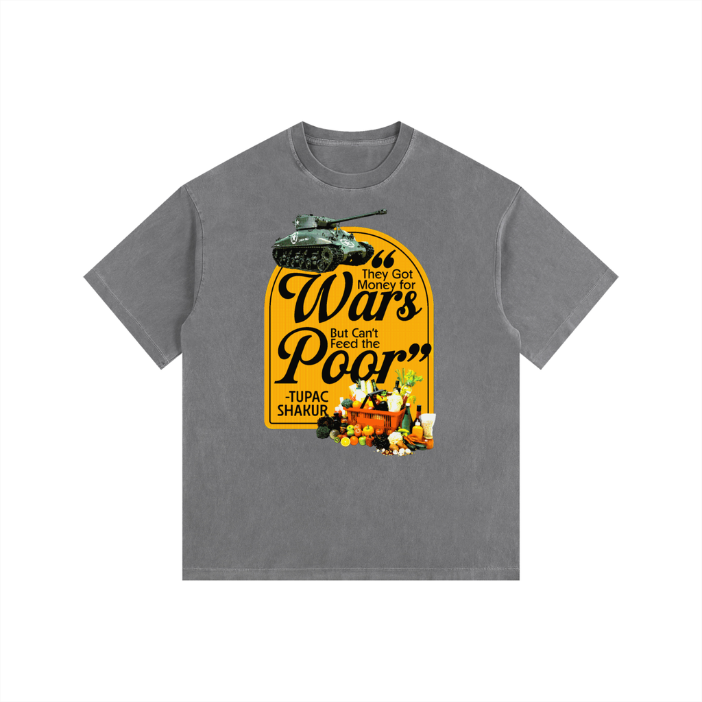 Money For Wars  Vintage Washed Oversized Cotton T-Shirt