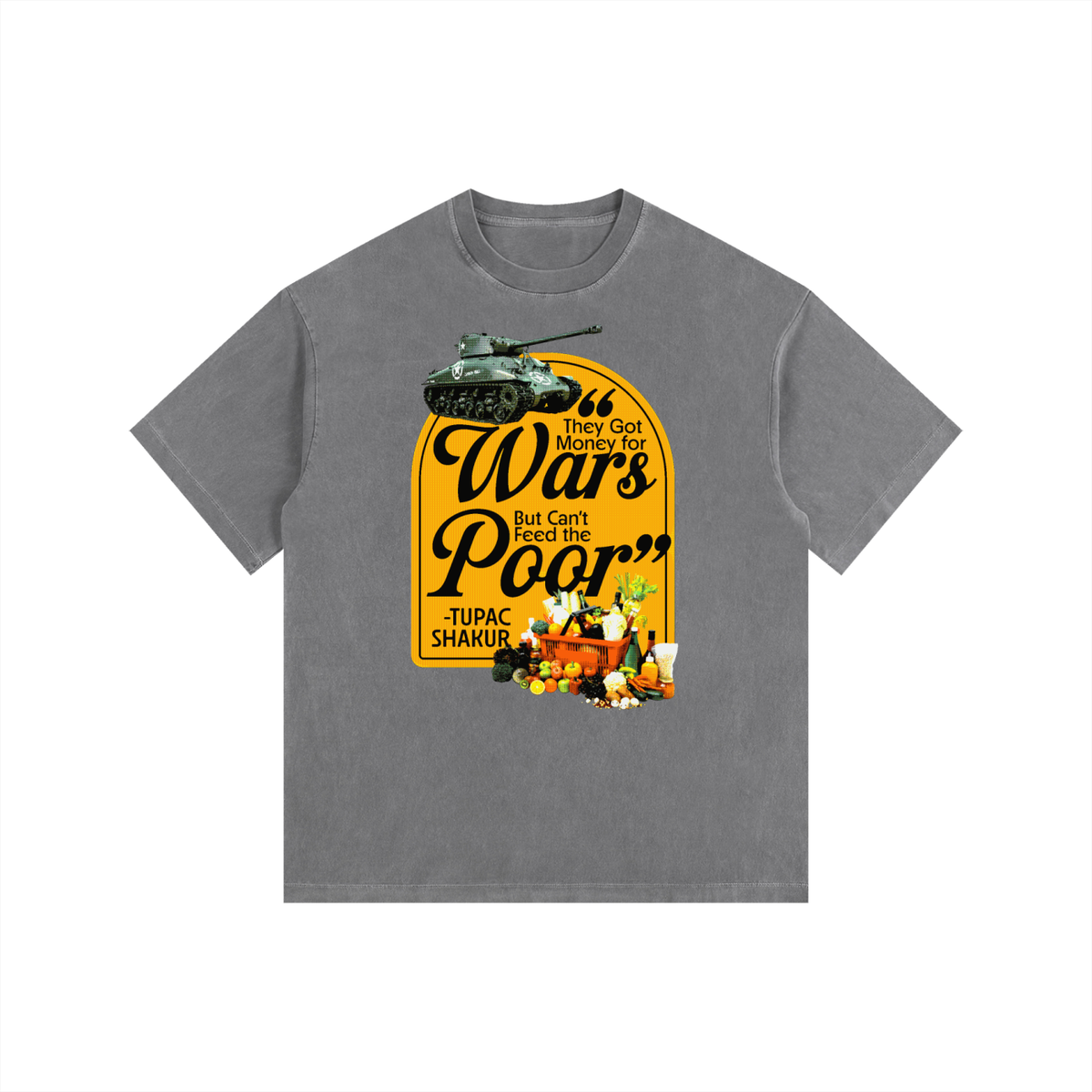 Money For Wars  Vintage Washed Oversized Cotton T-Shirt