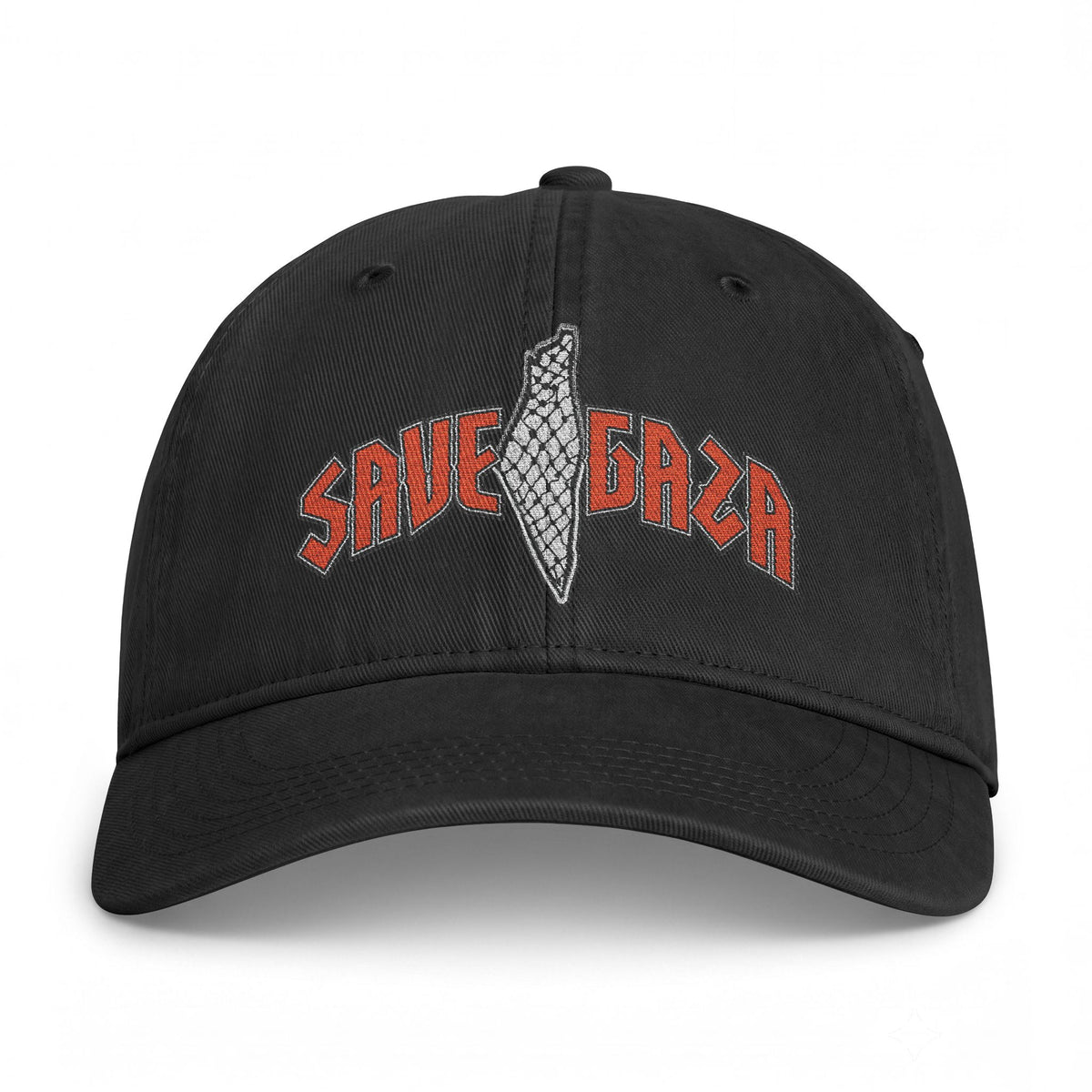Save Gaza Embroidered Cap — Washed Coastal Baseball Hat