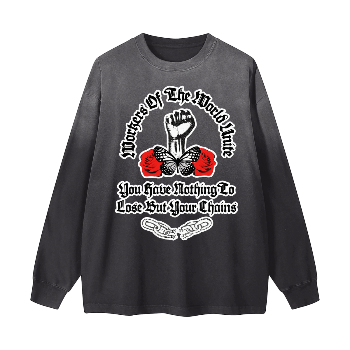 Workers of the World Unite Unisex Heavyweight Long Sleeve T-Shirt