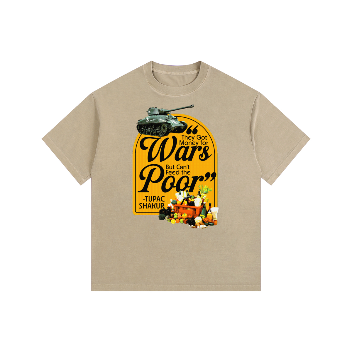 Money For Wars  Vintage Washed Oversized Cotton T-Shirt