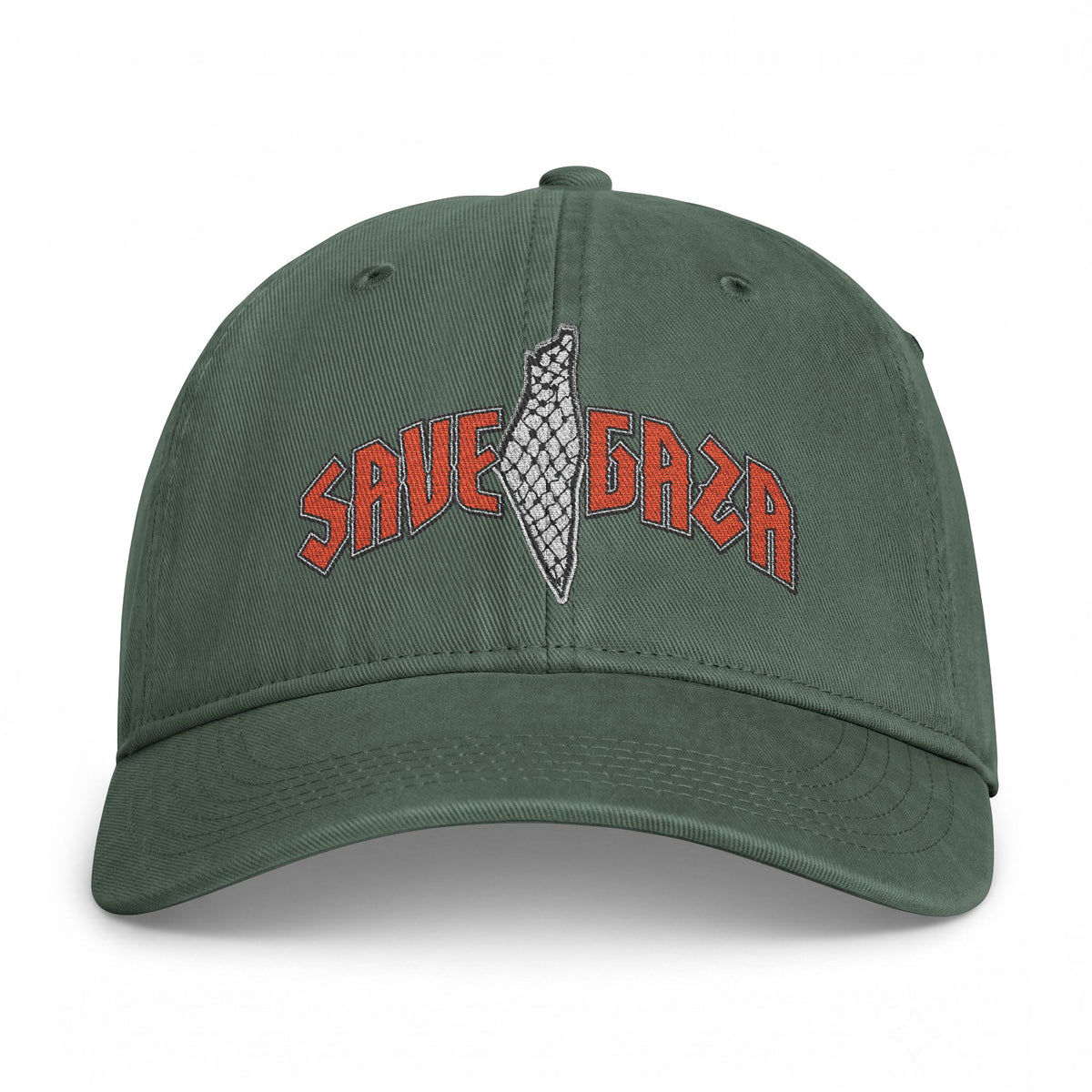 Save Gaza Embroidered Cap — Washed Coastal Baseball Hat