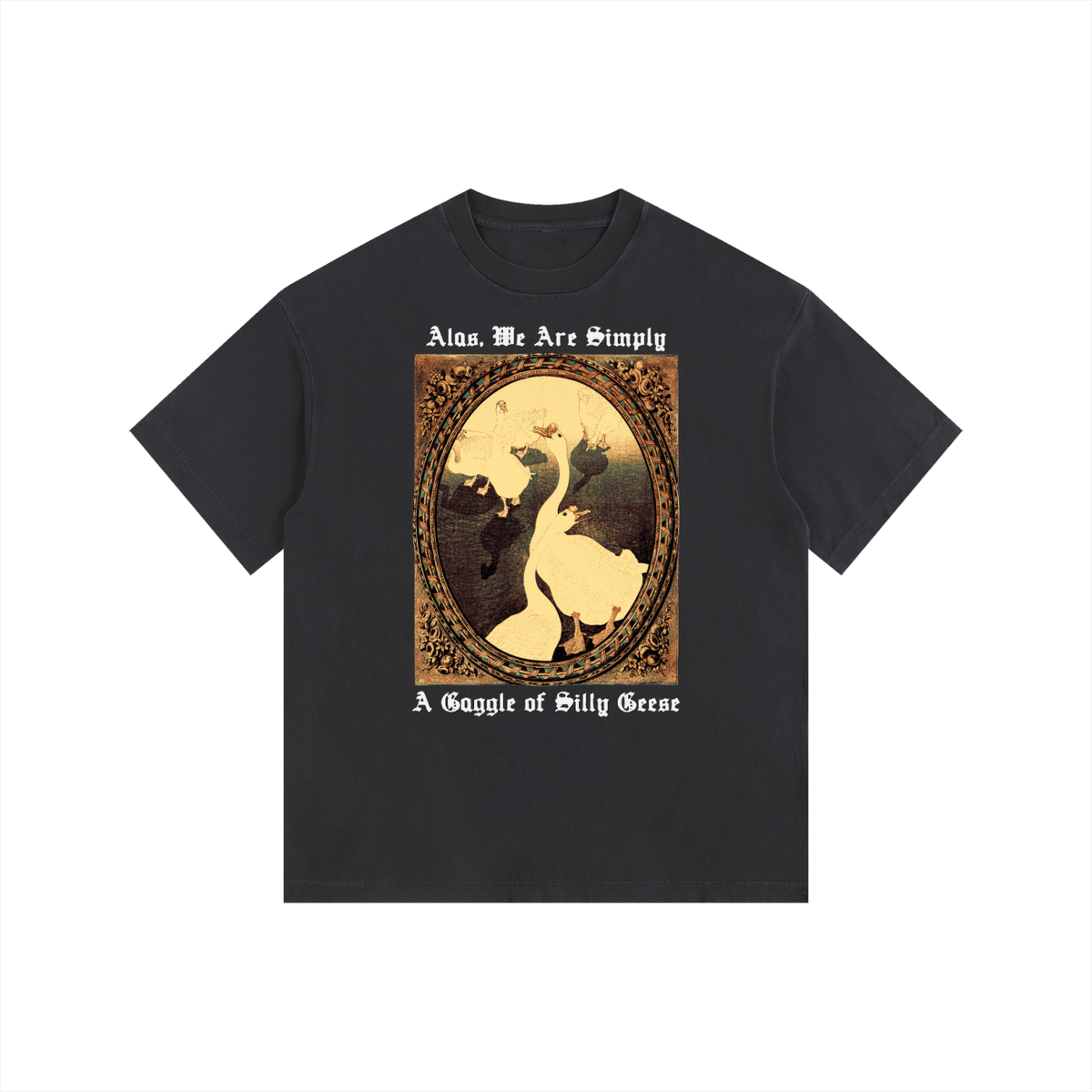 Silly Geese Vintage Washed Oversized Cotton T-Shirt