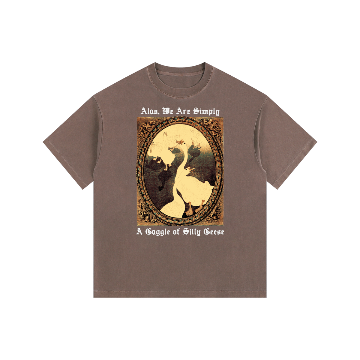 Silly Geese Vintage Washed Oversized Cotton T-Shirt