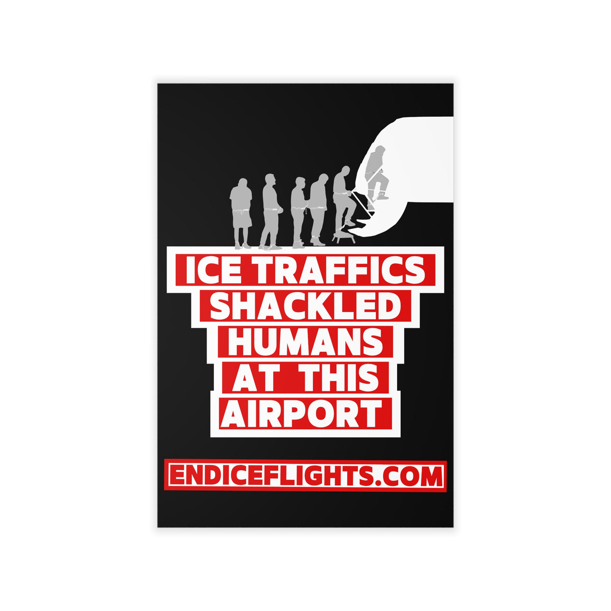 Ice Traffics Shackled Humans at This Airport Luggage Decal
