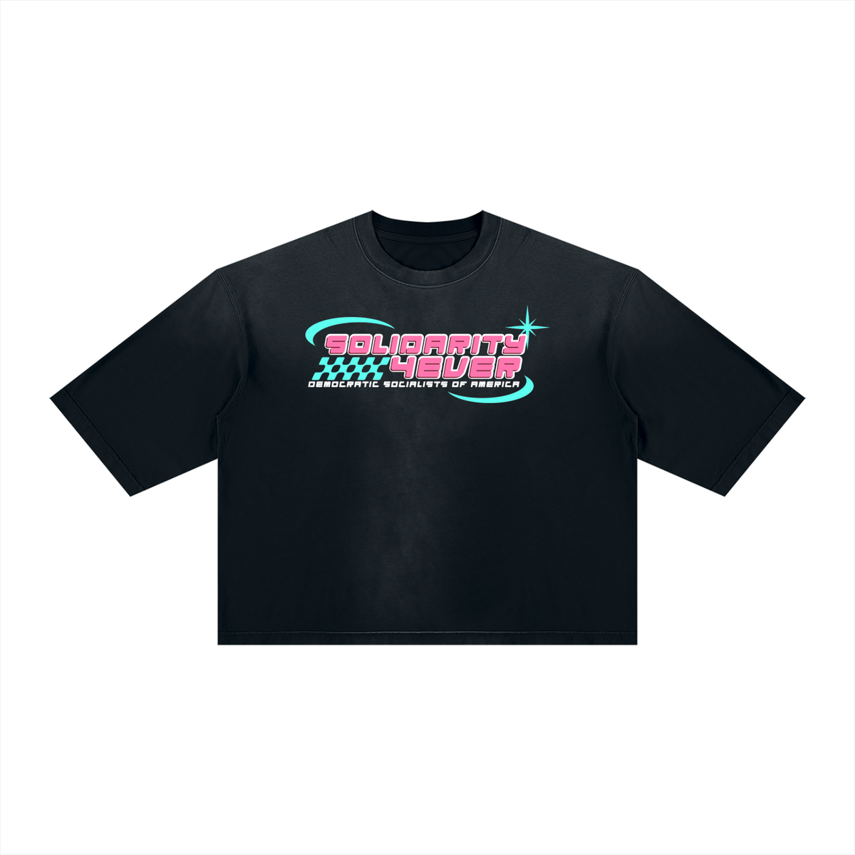 Solidarity 4EVER y2k Unisex Vintage Wash Sunfade Boxy T-Shirt