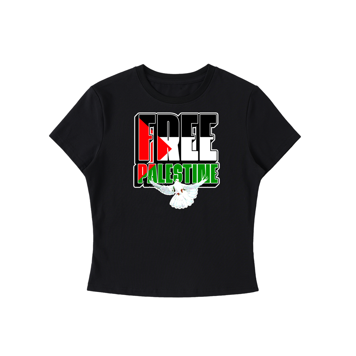 Free Palestine  Essential Bodycon Crewneck T-Shirt