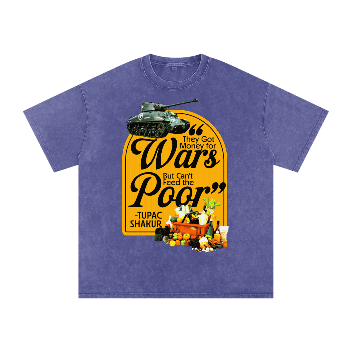 Money For Wars  Snow Washed Oversized Cotton T-Shirt