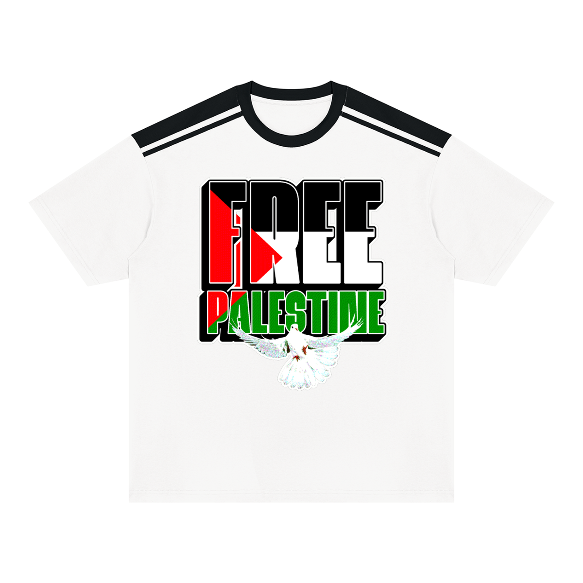 Free Palestine  Unisex Color Block Loose T-Shirt