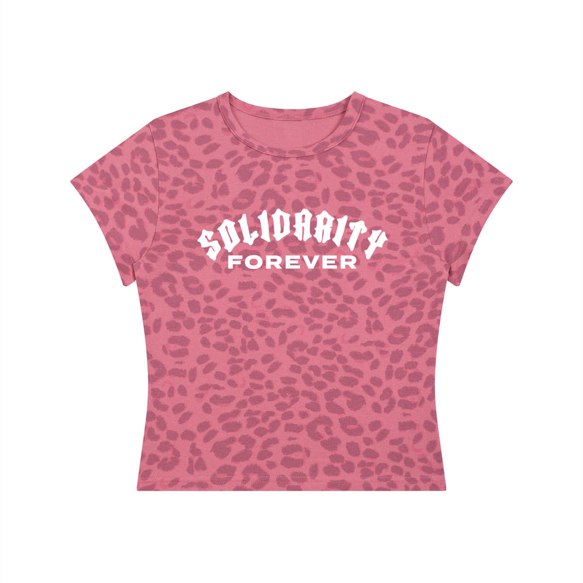 Solidarity Forever Socialist Leopard Print Crop T-Shirt