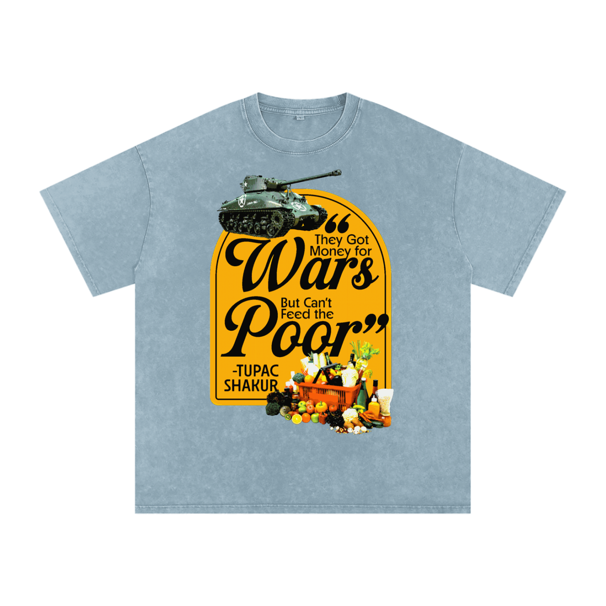 Money For Wars  Snow Washed Oversized Cotton T-Shirt
