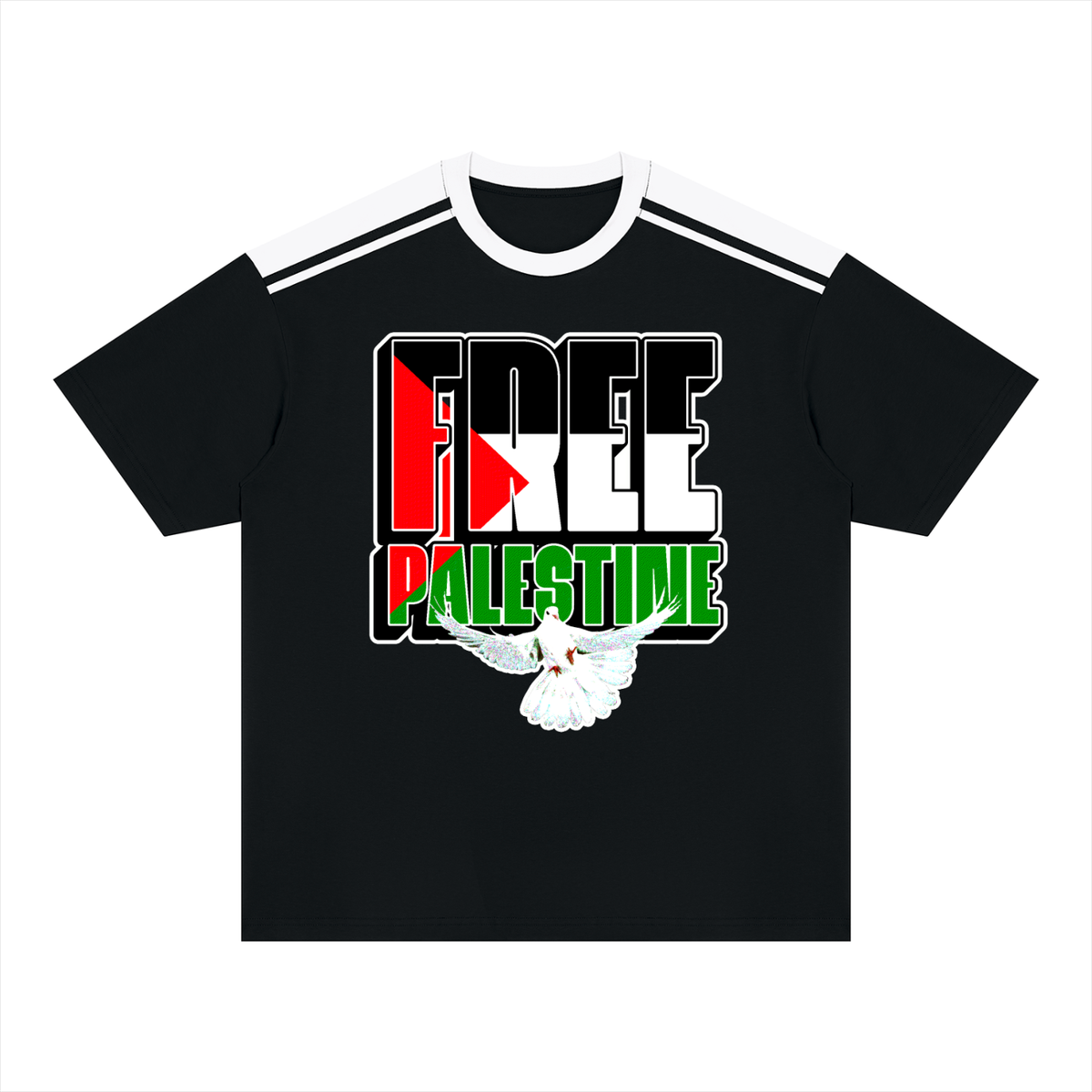 Free Palestine  Unisex Color Block Loose T-Shirt