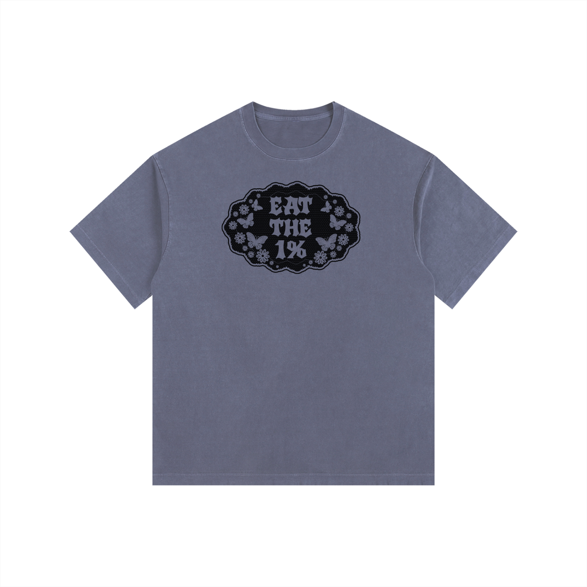 Eat the 1 Percent Black Print Unisex Oversized Cotton T-Shirt