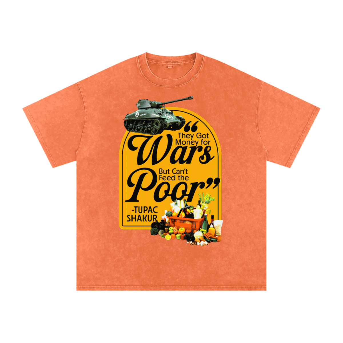 Money For Wars  Snow Washed Oversized Cotton T-Shirt