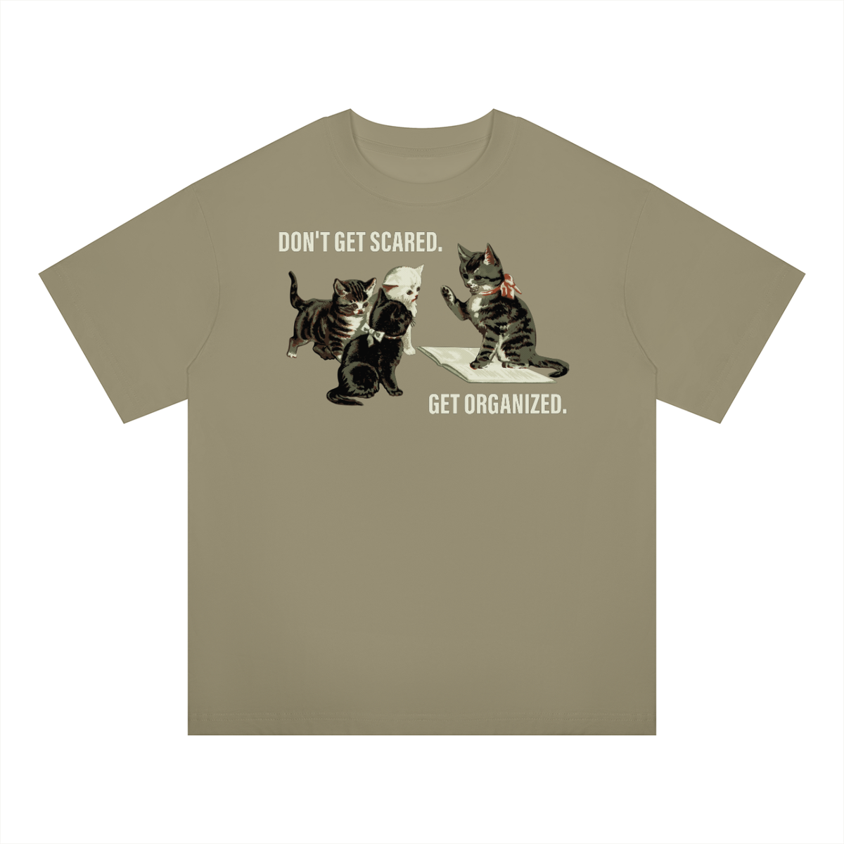 Get Organized Cats Unisex Oversized Drop Shoulder T-Shirt