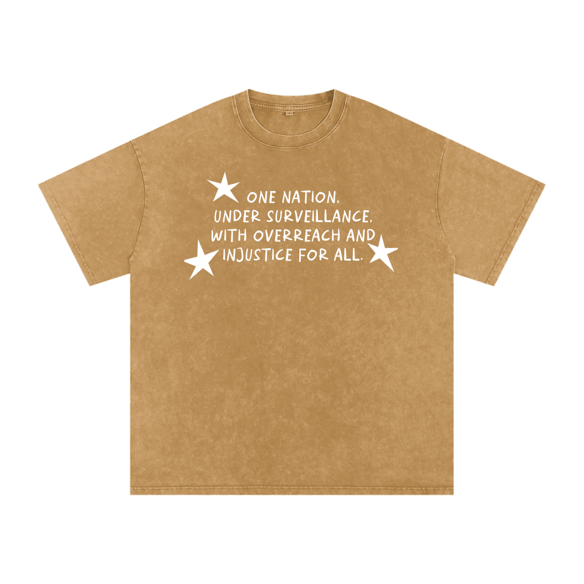 One Nation, Under Surveillance Mineral Wash Boxy Cotton T-Shirt
