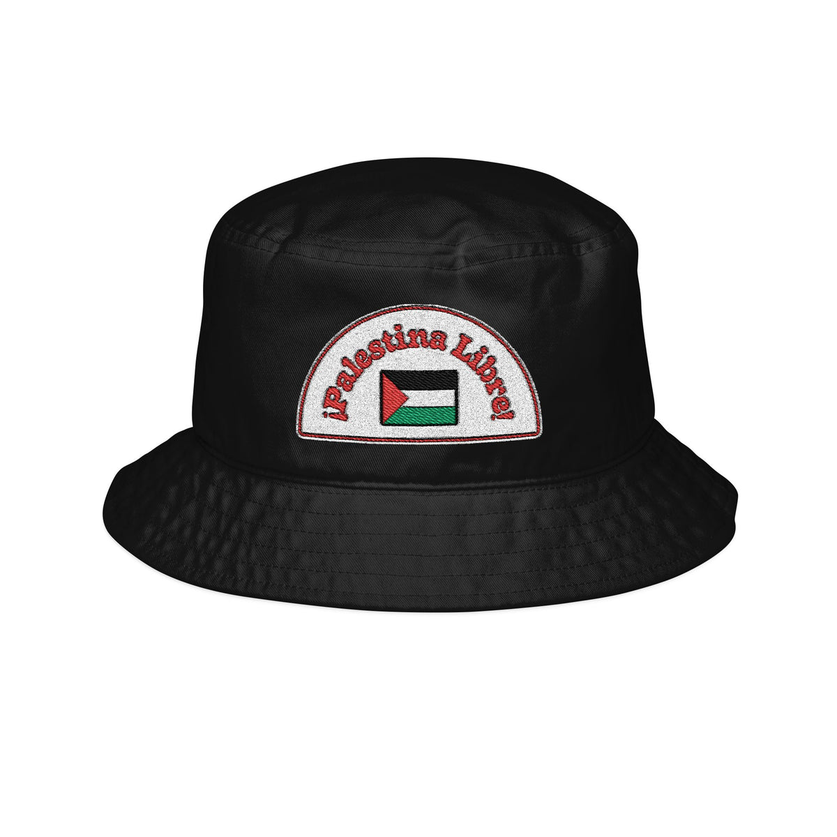 Palestine Flag Embroidered Bucket Hat — Solidarity Accessory