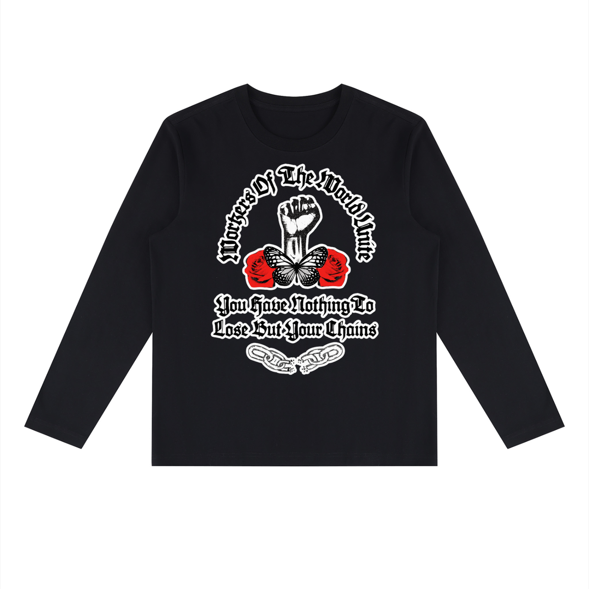 Workers of the World Unite Unisex Heavyweight Long Sleeve T-Shirt