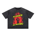 All Power to All the People Mineral Wash Boxy Cotton T-Shirt