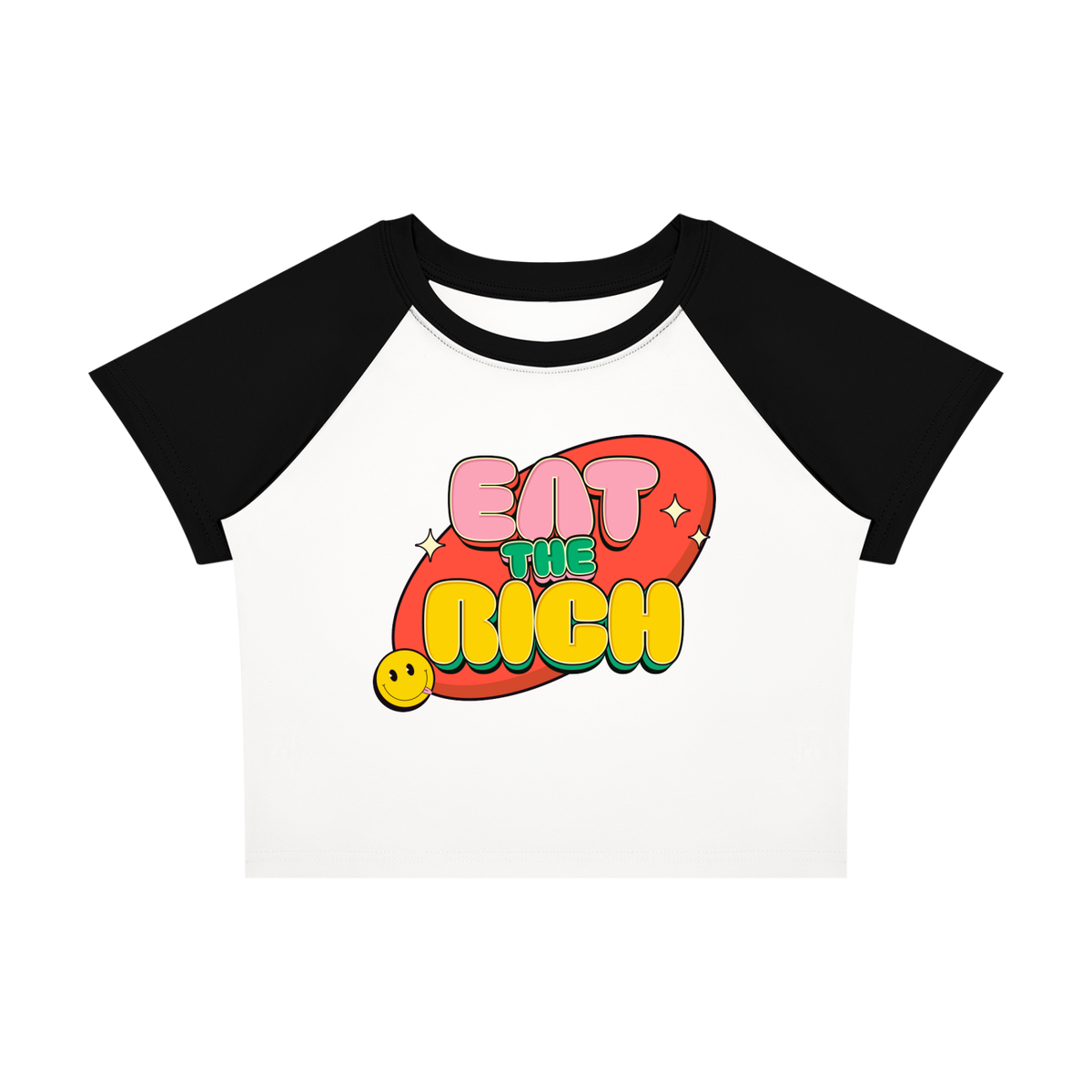 EAT THE RICH CUTESY Women’s Raglan Color Block Baby T-Shirt