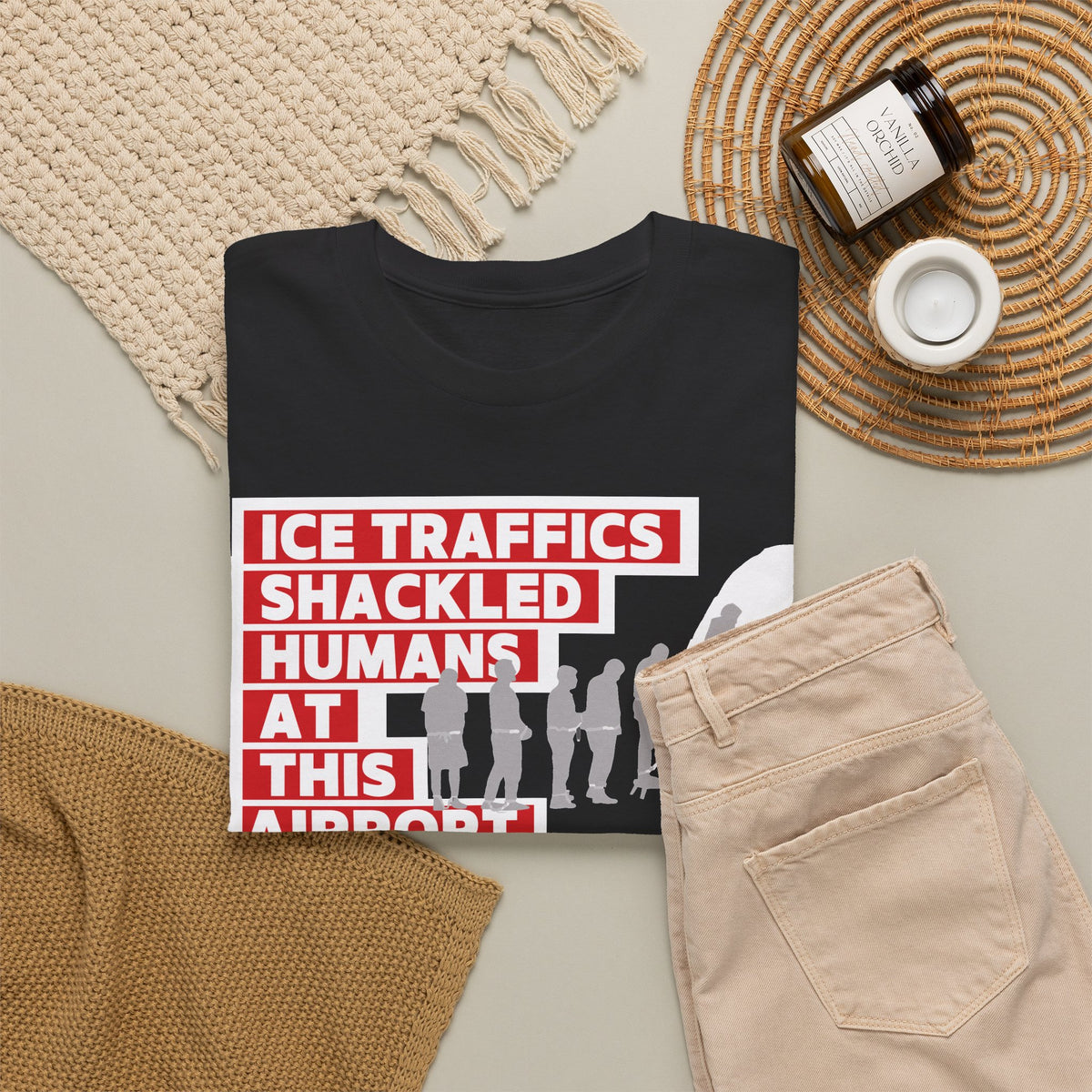 Ice Traffics Shackled Humans at This Airport Tee
