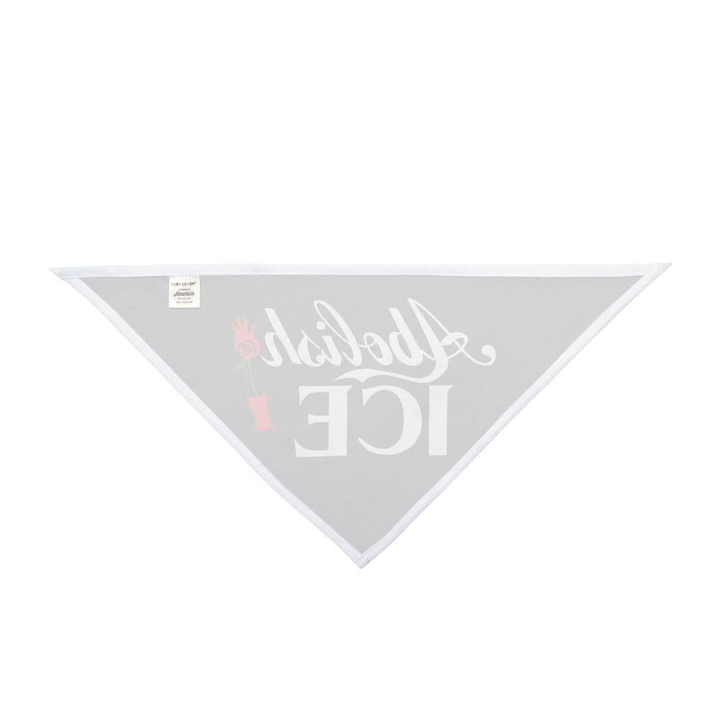 Abolish ICE Pet Bandana — Black Political Statement Dog Scarf with Rose Graphic