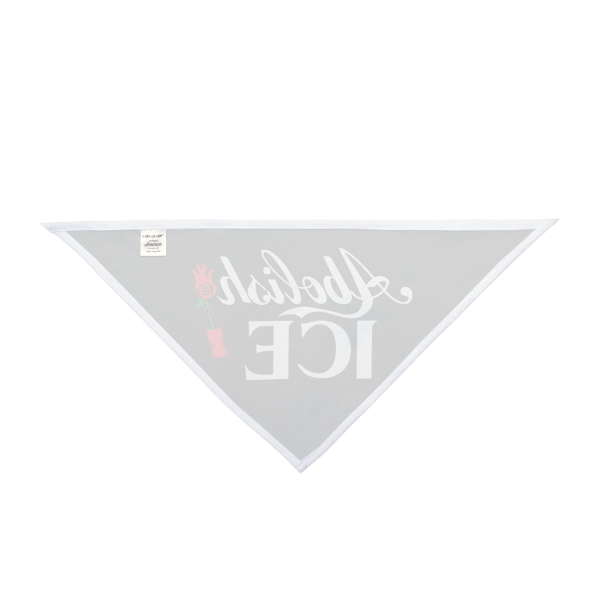 Abolish ICE Pet Bandana — Black Political Statement Dog Scarf with Rose Graphic