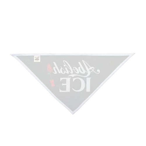 Abolish ICE Pet Bandana — Black Political Statement Dog Scarf with Rose Graphic