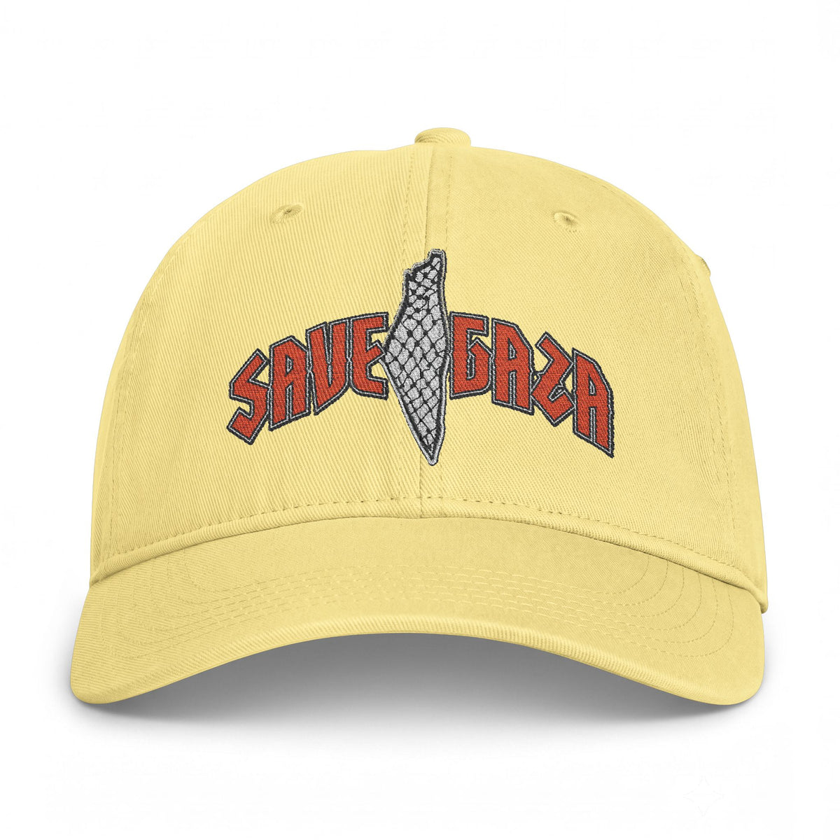 Save Gaza Embroidered Cap — Washed Coastal Baseball Hat